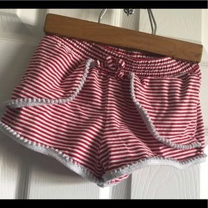 Red and white stripe shorts